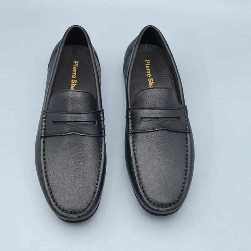 Pierre Shark/鲨鱼英伦时尚鹿皮男士套脚豆豆鞋17888-3