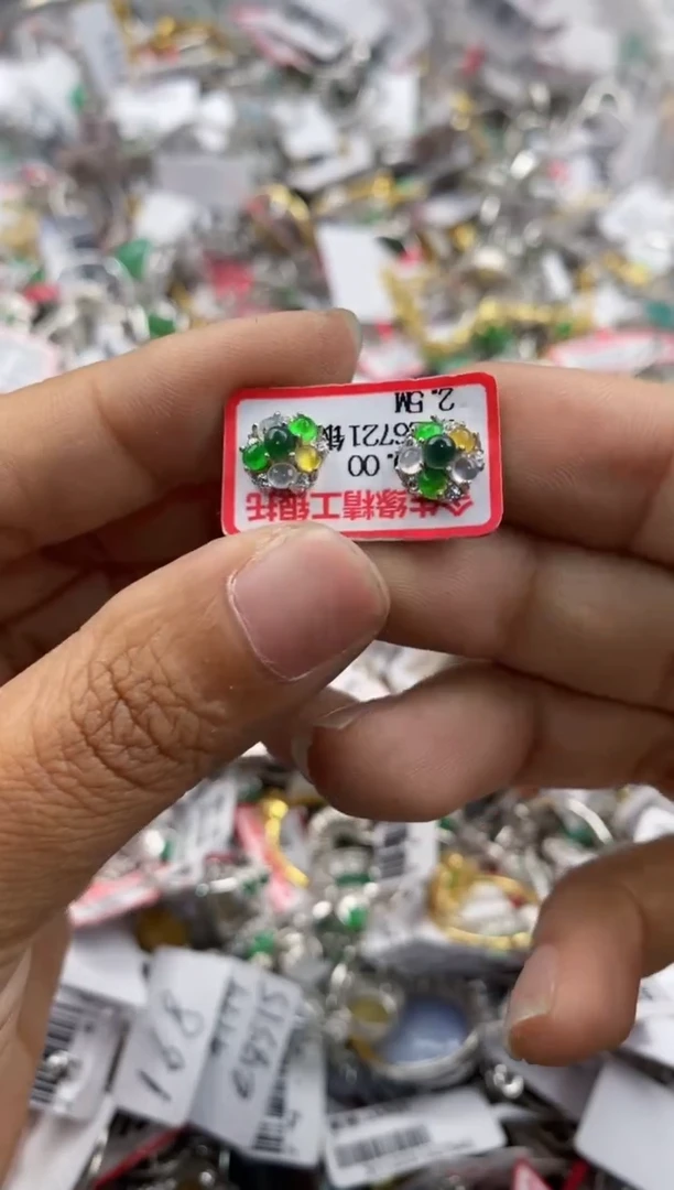 银S925镶嵌戒指翡翠11               7