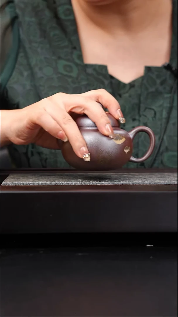 茶壶紫砂红皮龙柴烧河豚壶泥绘200cc