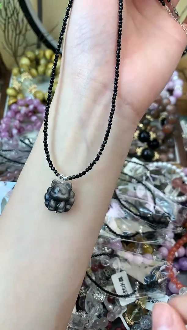 【闪购商品】黑曜岩项链未镶嵌6074