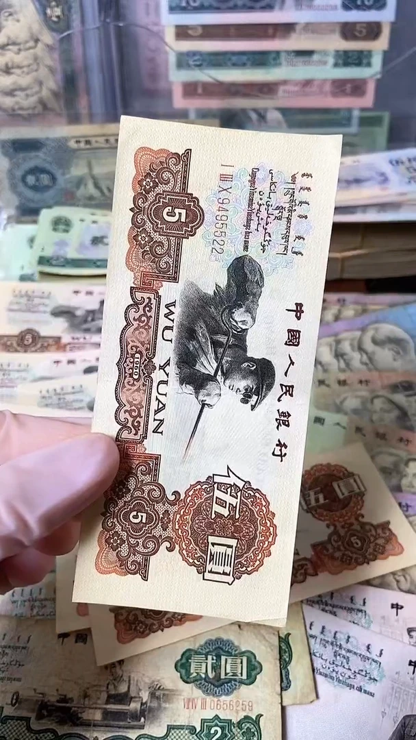 【闪购商品】三版伍圆 炭黑旧币单张 号码随机