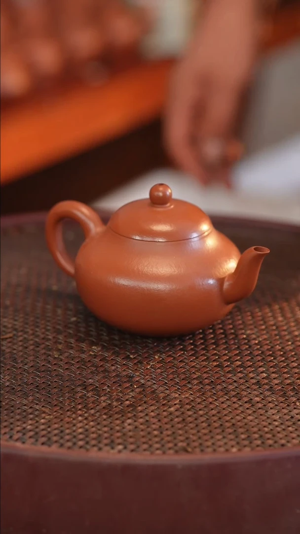 茶壶紫砂全手 大红袍 梨型 230cc