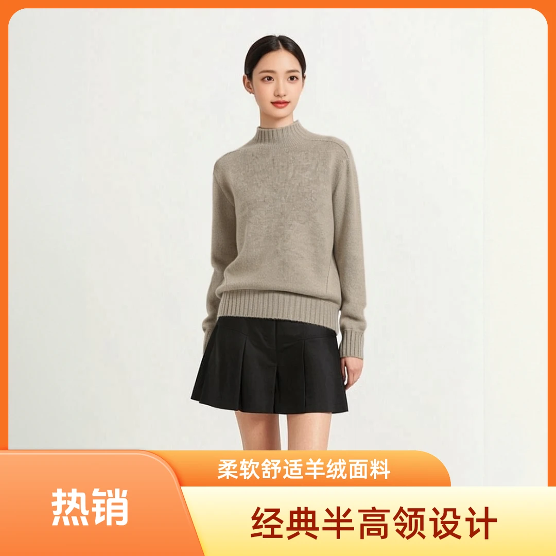 重点不挑人！内蒙古产针织毛衣女100%山羊绒纯色加厚镂空上衣女