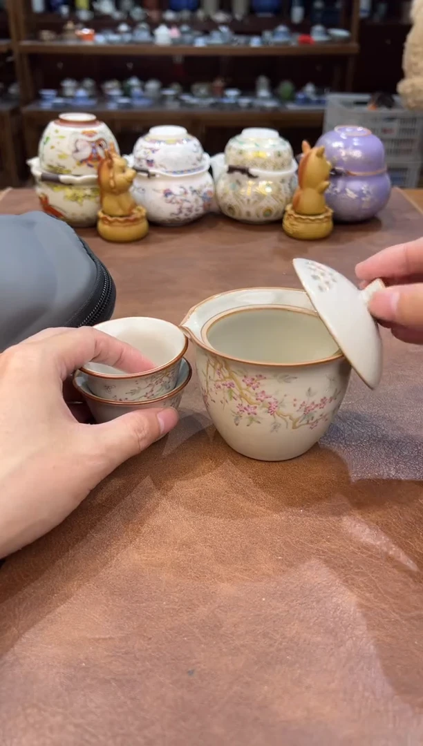 真的很便宜会开片的旅行茶具