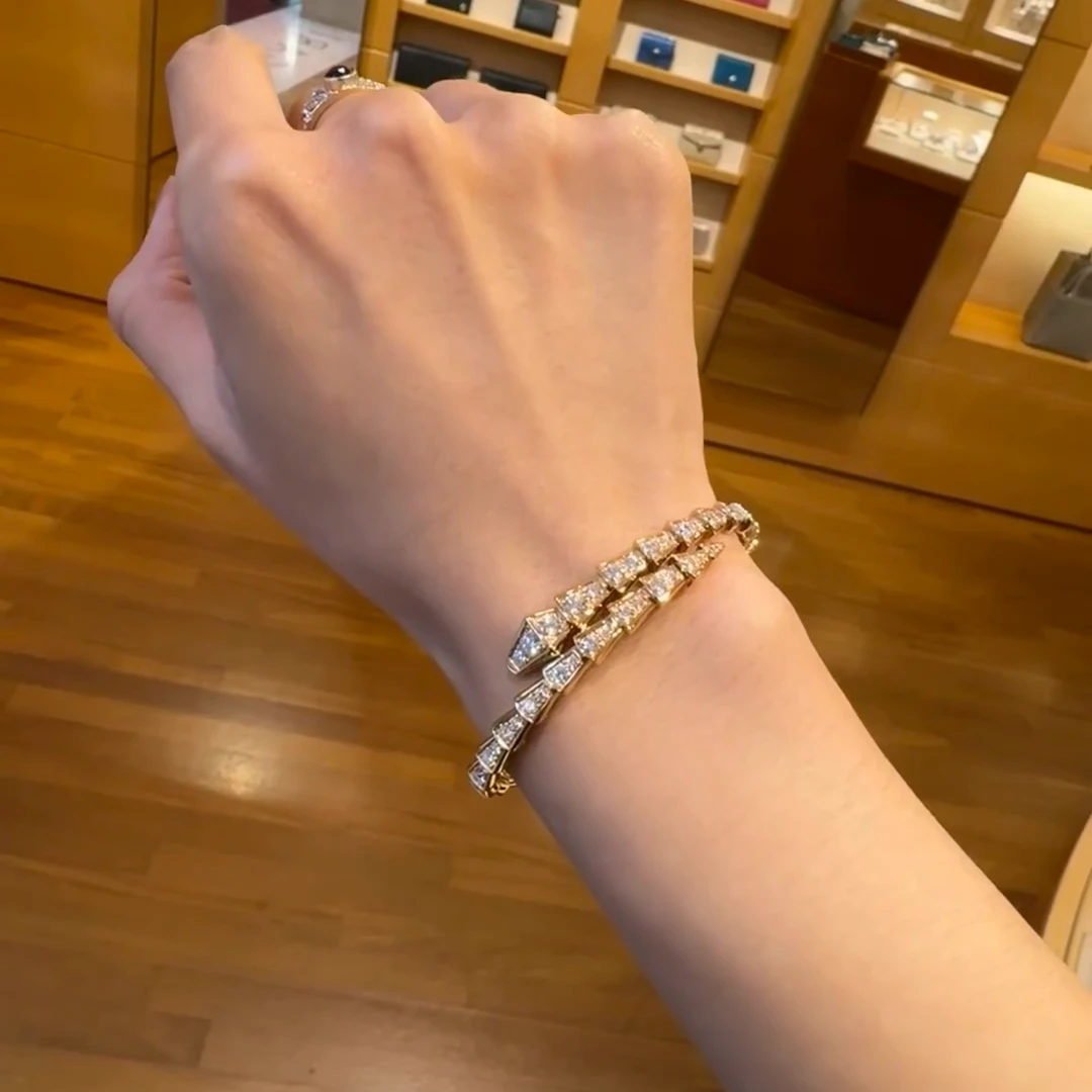 铜合金合成锆石手镯 灵蛇满砖手镯 086