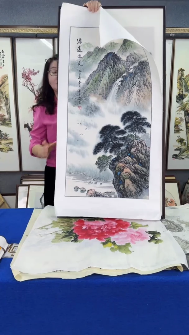 国画山水 实木画框 60*120