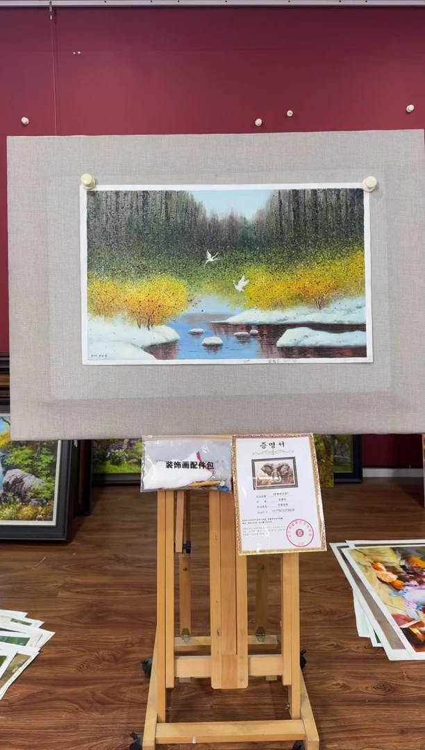 油画【原创·保真·带证书】朝鲜画家纯手绘油画--顺丰包邮--