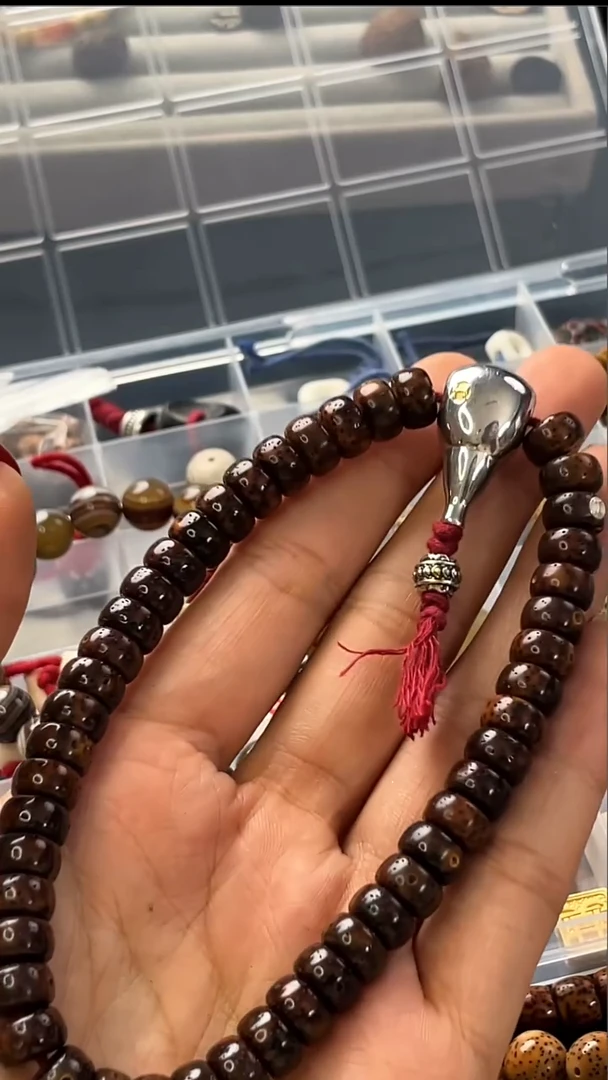 手串星月菩提小**L精工级中珀9*5手持