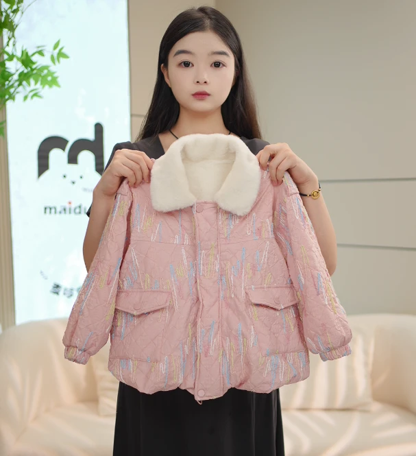 亲子外套女中大童2025新款时尚外套秋冬款高克重拉链秋季常规