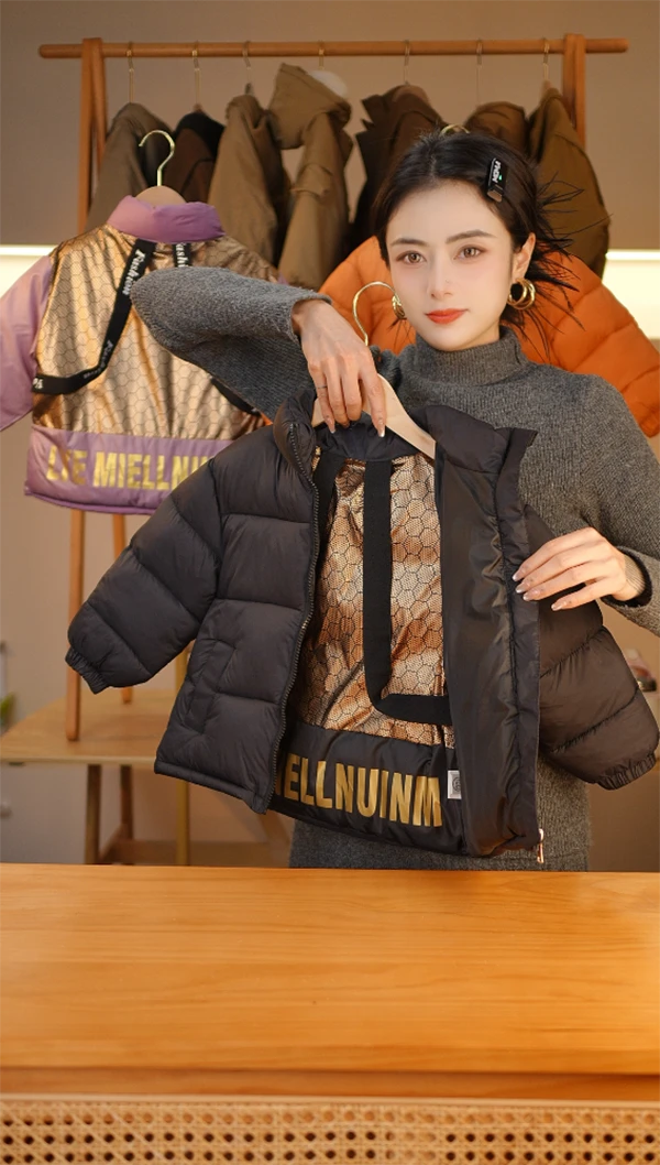 【 加厚棉服】男童黑金保暖外套冬季儿童装2024新款中大童