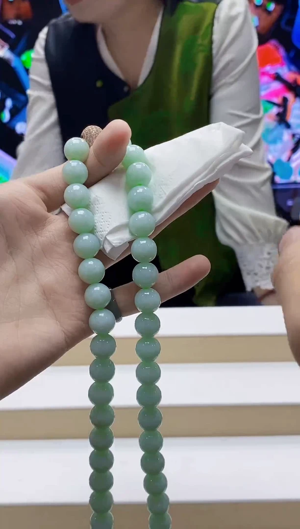 未镶嵌定制翡翠-毛货珠链41