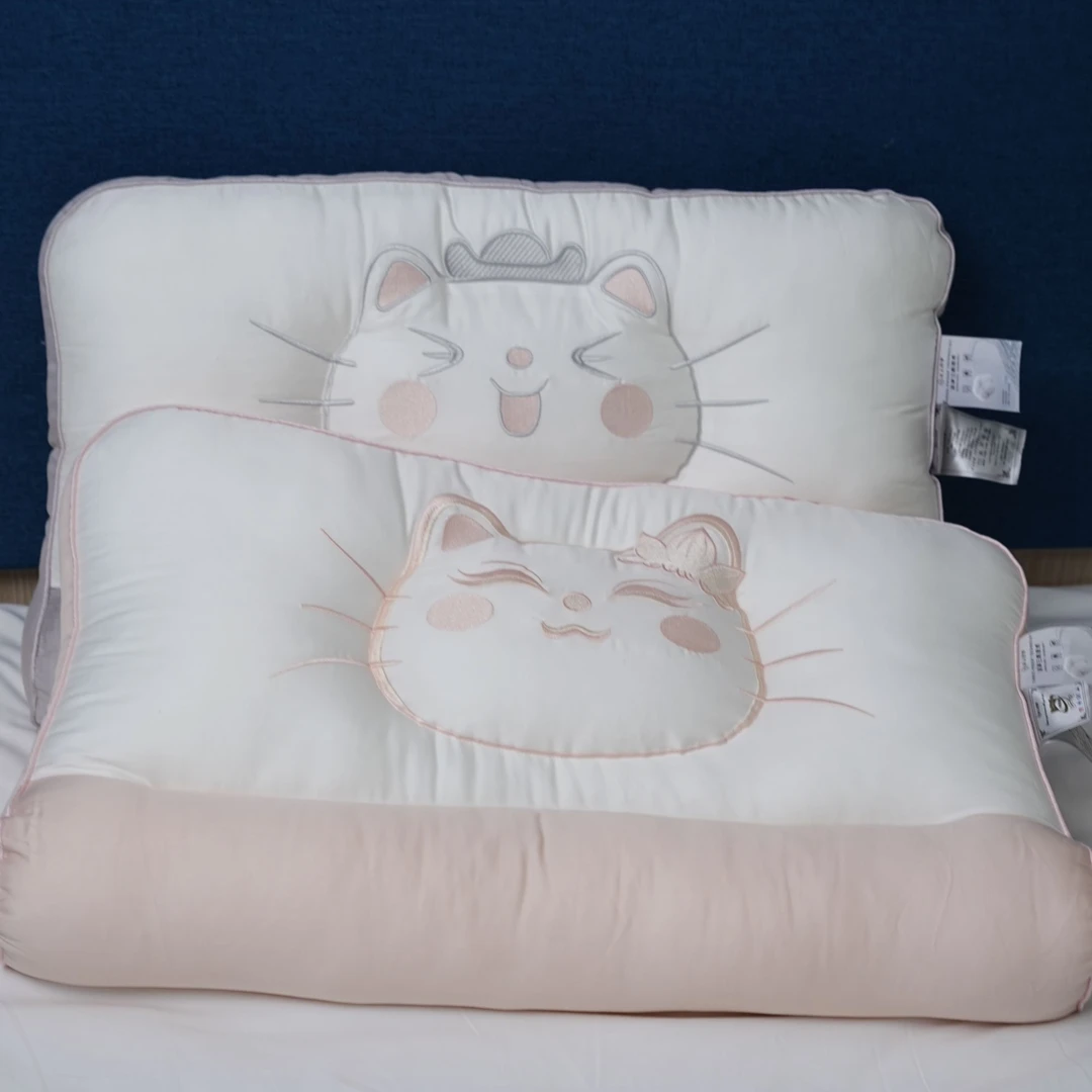 夏款丝滑-全棉三防护颈枕助睡眠枕头A类纯棉抗菌防螨单人柔软枕芯