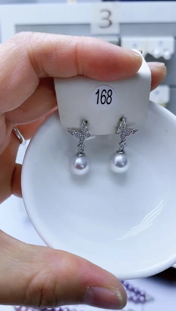 【闪购商品】淡水珍珠耳饰银S925镶嵌168