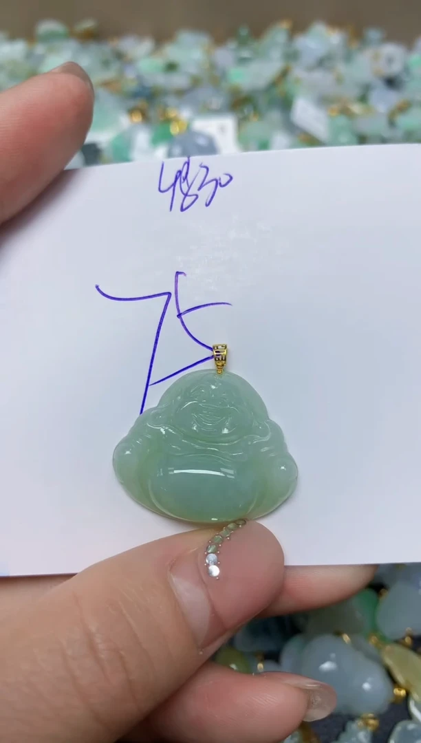 【闪购商品】翡翠挂件18K金镶嵌 天然翡翠A货