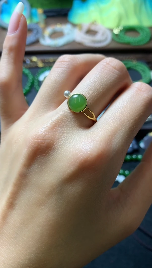 【闪购商品】和田玉戒指银S925镶嵌戒指