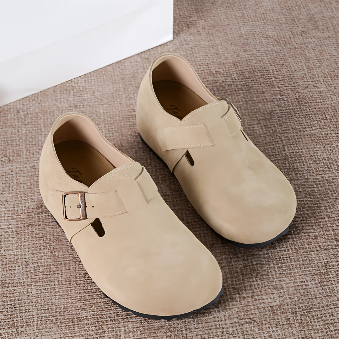 秋增高懒人包包头一脚女款2025洋气勃肯5-7公分厚底鞋真皮爆款