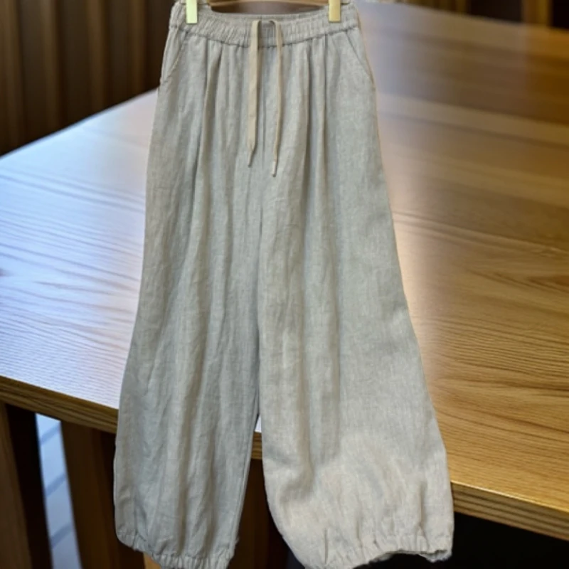 【质感麻本】纯汉麻14支时尚宽松收脚裤直筒裤
