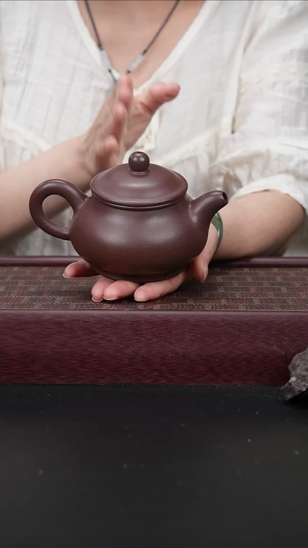 茶壶紫砂jf老紫泥  潘壶260CC