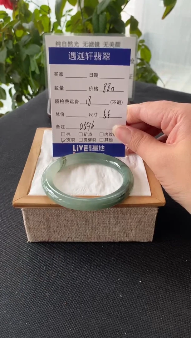未镶嵌手镯翡翠55圈口 D596编码