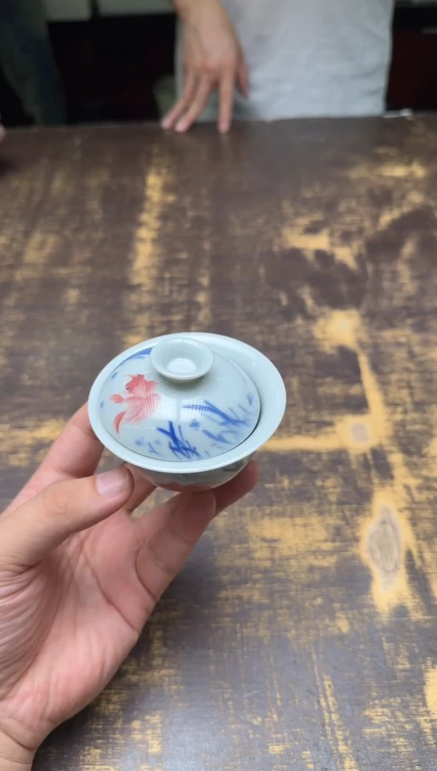 大***…（预售）一儒堂青花金鱼小盖碗