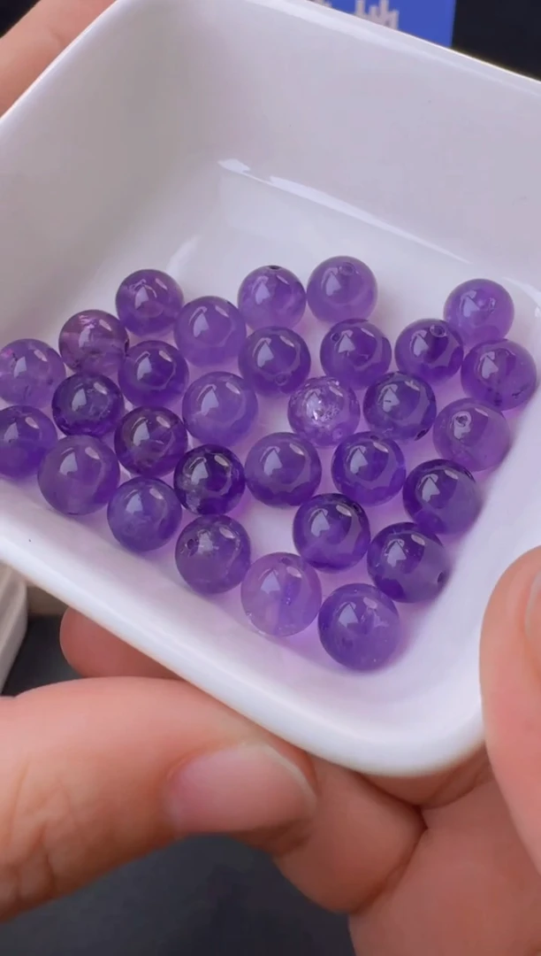 未镶嵌珠宝半成品水晶紫水晶单珠