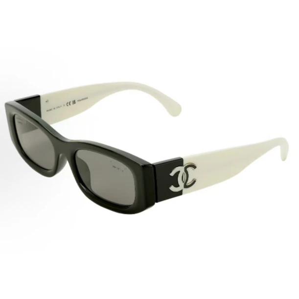 CHANEL香奈儿 镜腿徽标Logo 不规则形 太阳眼镜 男女同款黑色