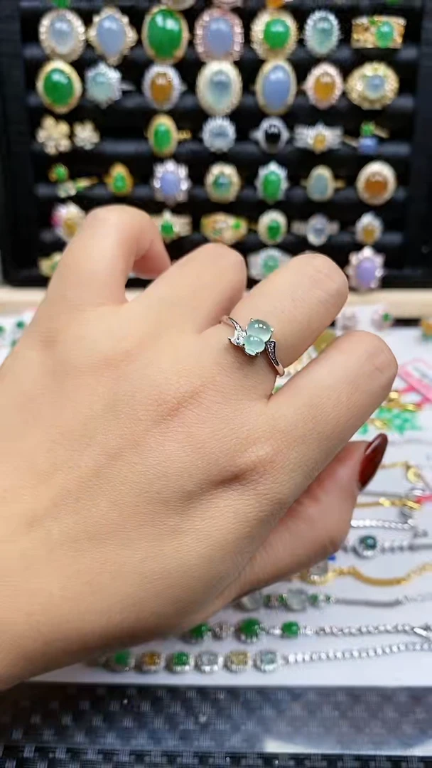 银S925镶嵌戒指翡翠902