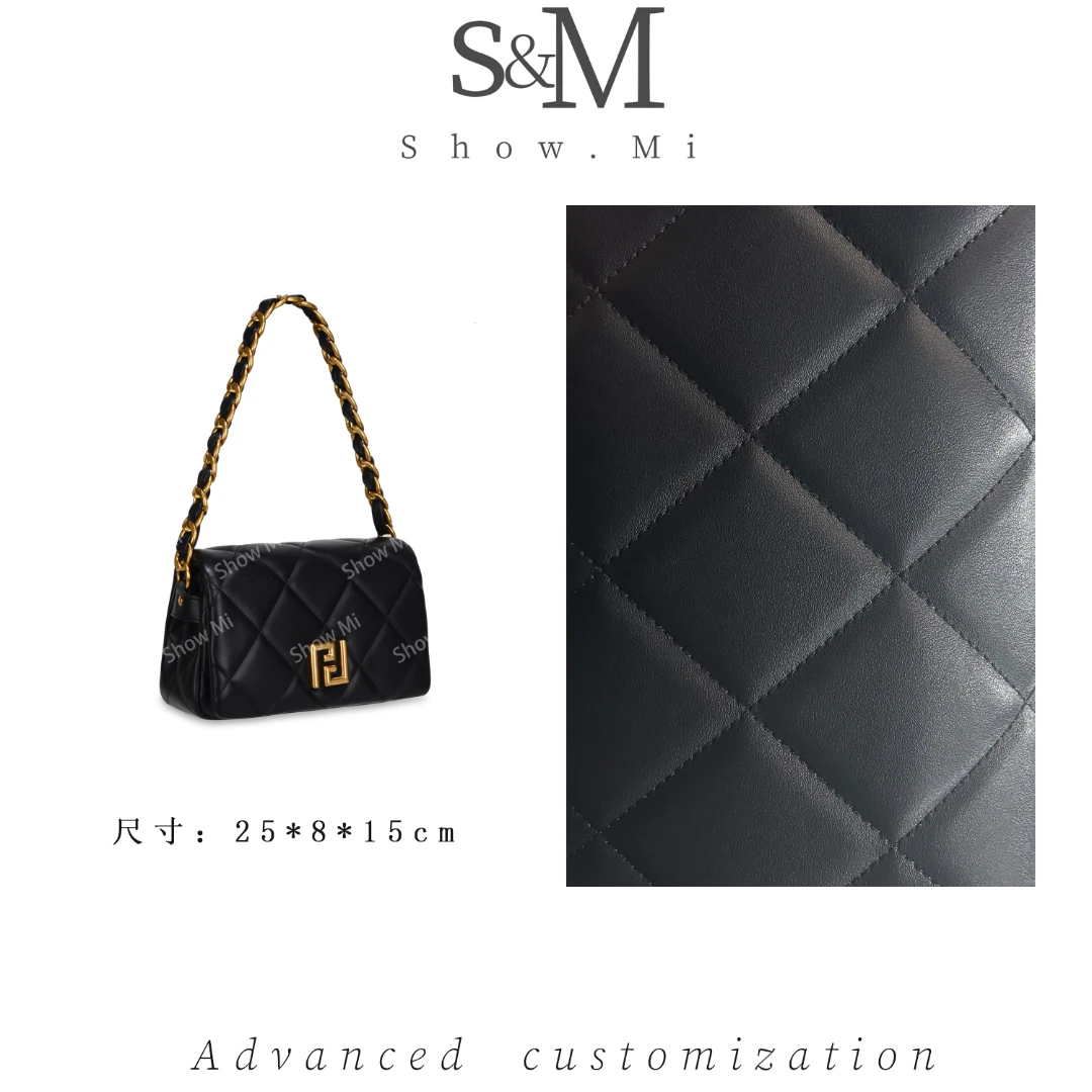 【ShowMi】GQ-89501-黑色-轻奢小众时尚百搭女士包包小方包sm