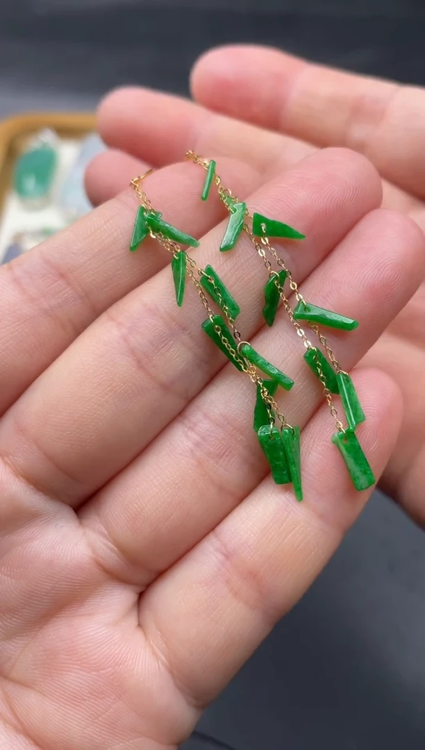 【闪购商品】翡翠耳饰18K金镶嵌23..........