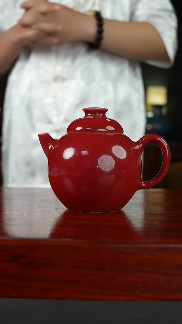 祖传窑真柴窑传承400年颜色釉霁红茶壶
