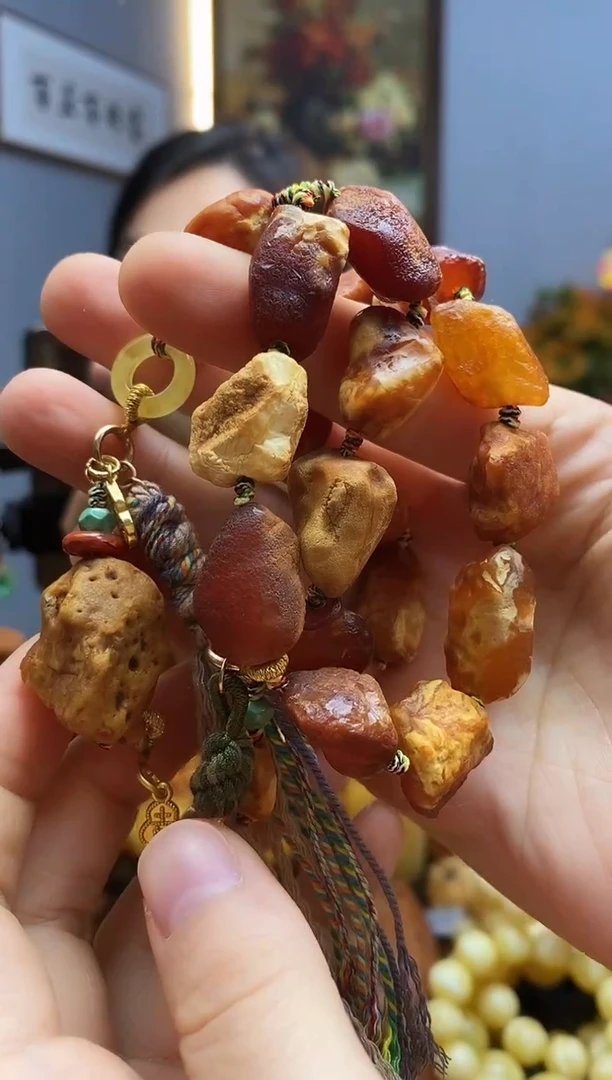 手链琥珀未镶嵌手持