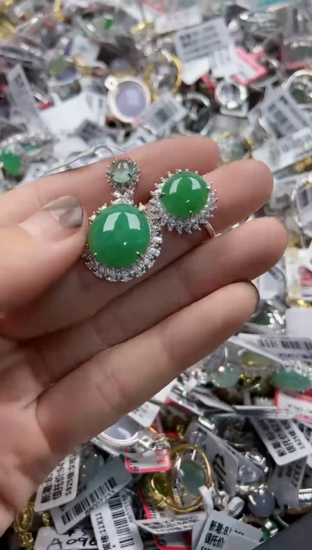 银S925镶嵌戒指翡翠11 11     6