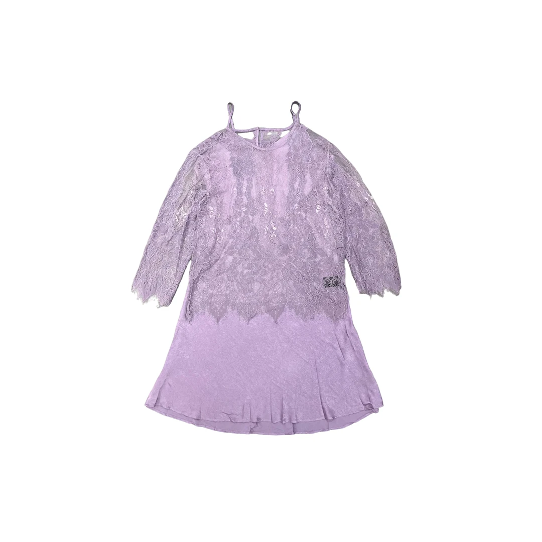 深圳大码女装蕾丝刺绣镂空连衣裙两件套（AZ699）