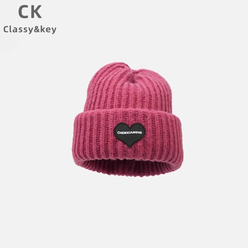 Classy key新加坡设计师联名款毛线帽秋冬粗针织帽加厚保暖冷帽子