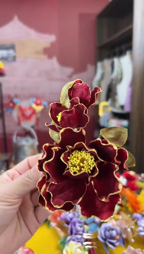【闪购商品】刺绣非遗绒花（发饰）