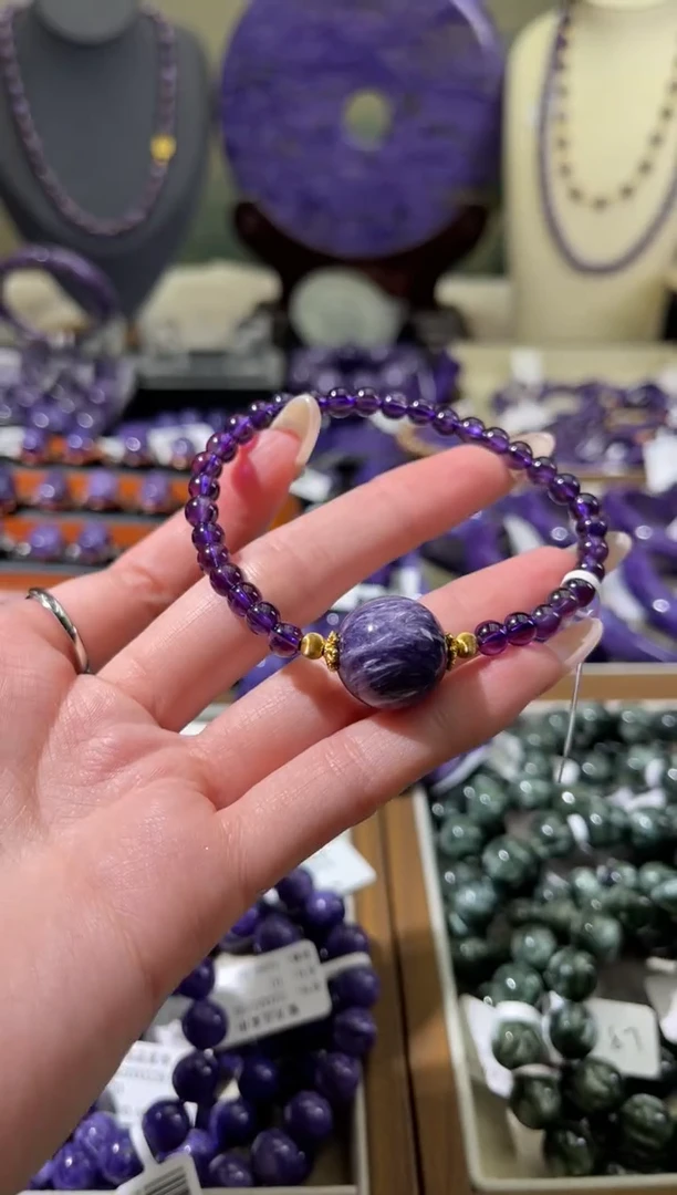 未镶嵌查罗石（紫龙晶）珠串5/16