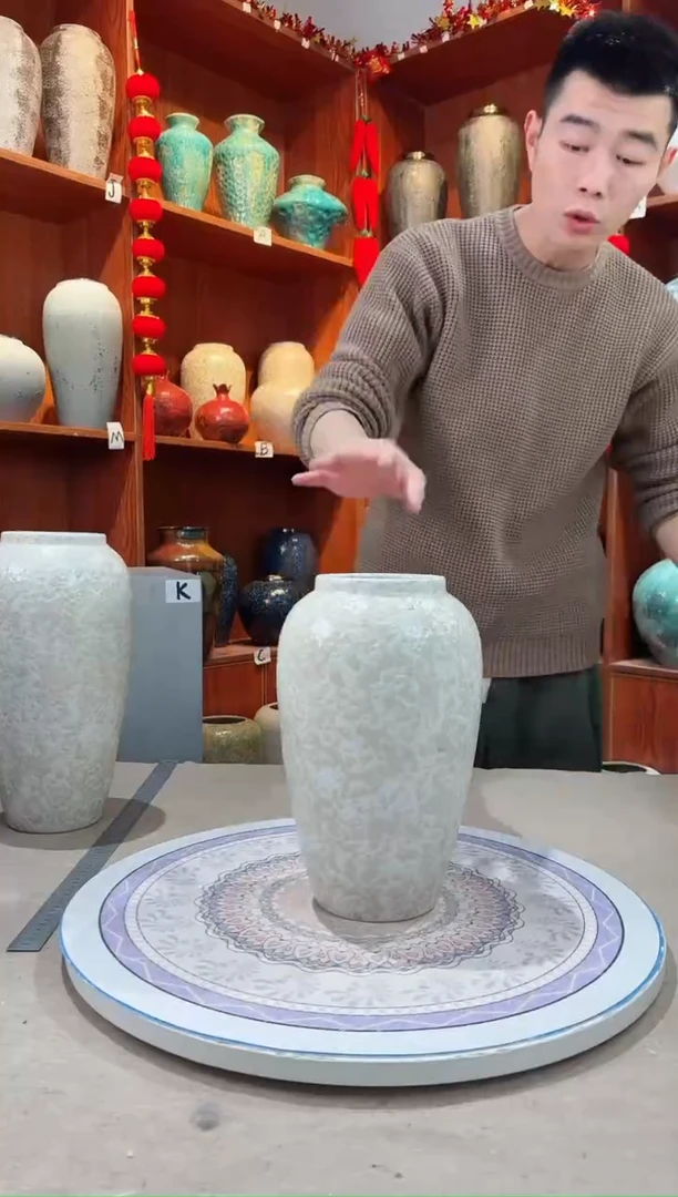 【闪购商品】瓶陶瓷花瓶 无花 茶白中号