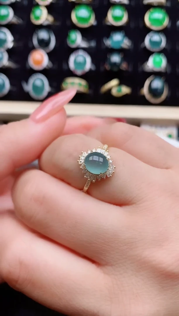 【闪购商品】翡翠戒指银S925镶嵌5080505