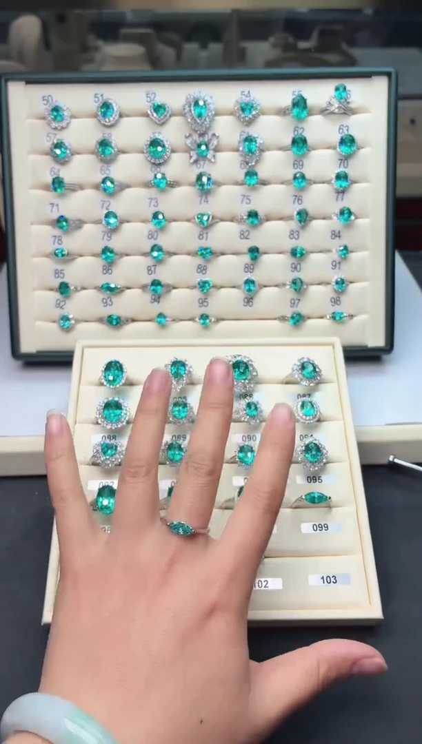 银S925镶嵌戒指碧玺11