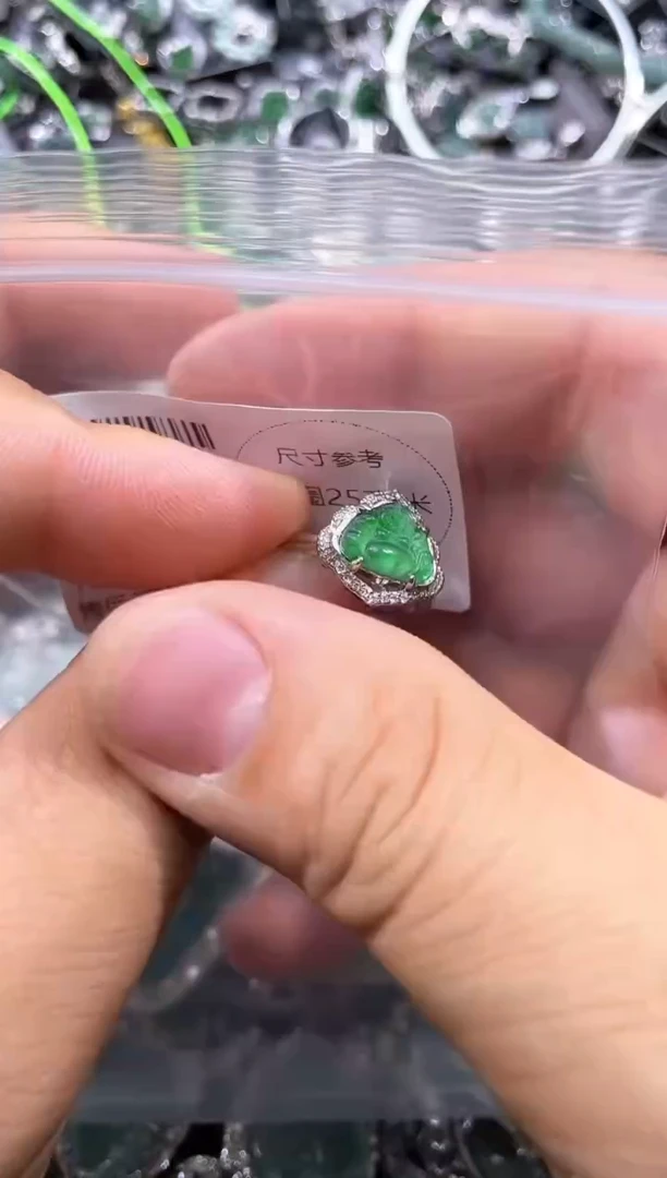 【闪购商品】翡翠颈饰未镶嵌H866戒指 有纹