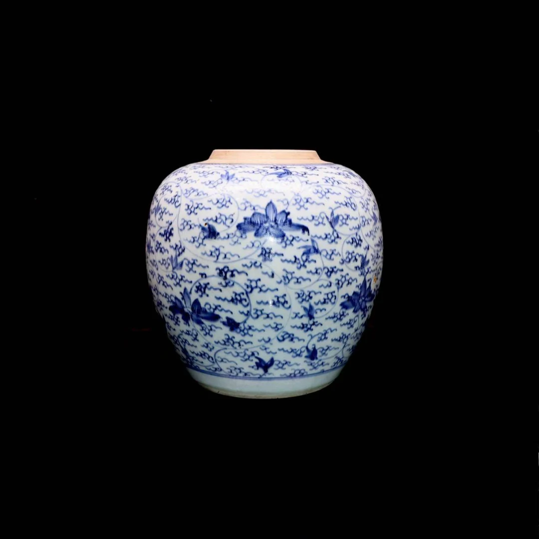 72:清雍正青花缠枝花卉纹罐