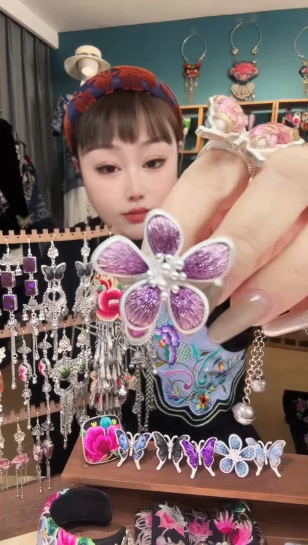 刺绣纯手工民族风刺绣戒指