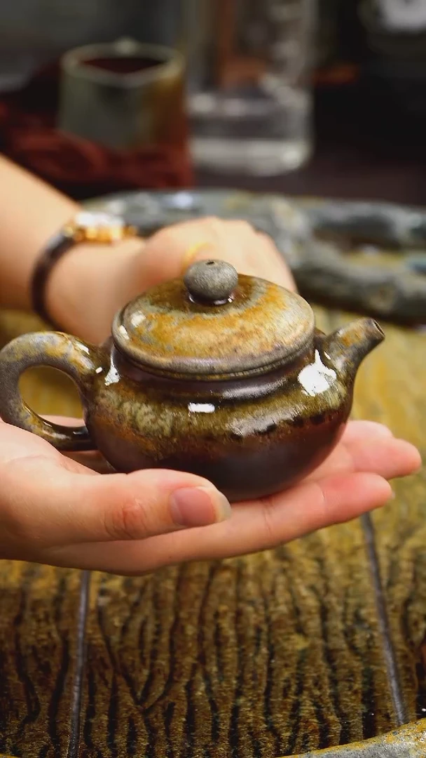 茶壶紫砂零化工釉，天然灰落