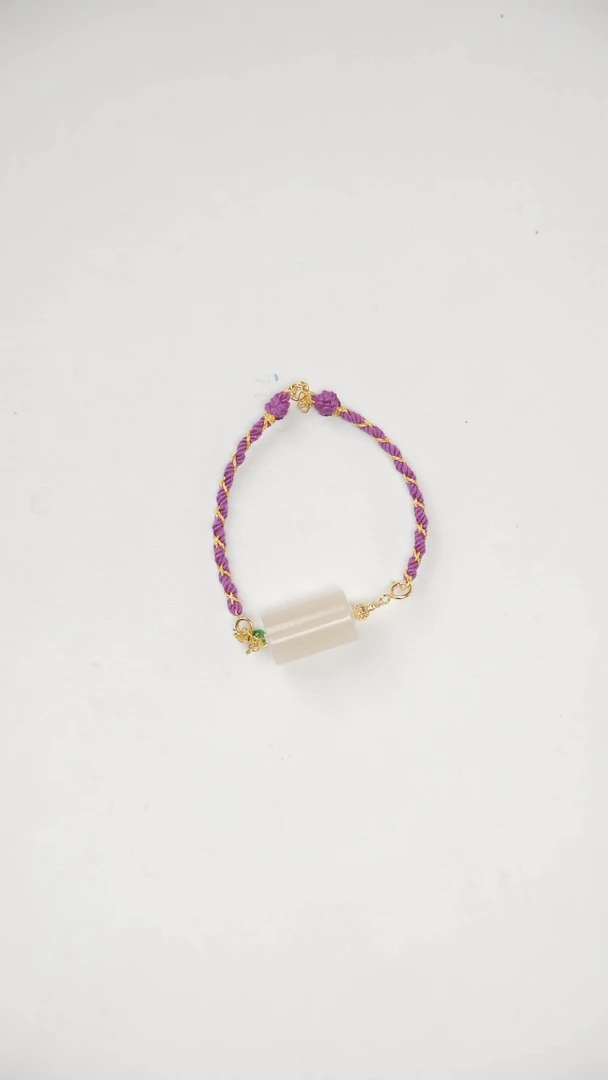 手绳18K金镶嵌和田玉手链