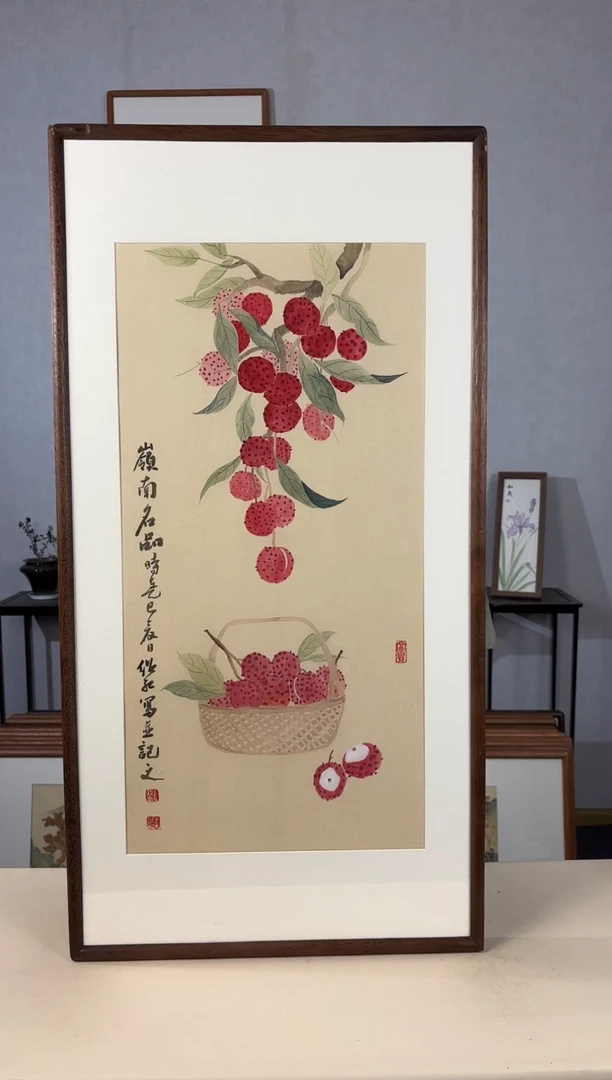 国画手绘*岭南名品*47*92cm带框发货