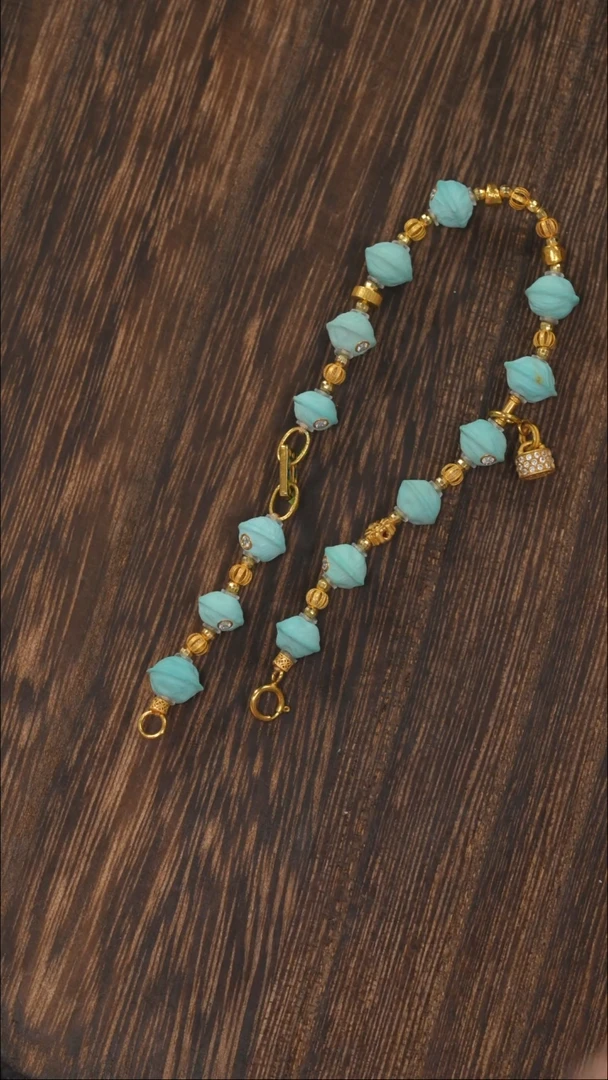 【闪购商品】绿松石手链18K金镶嵌1