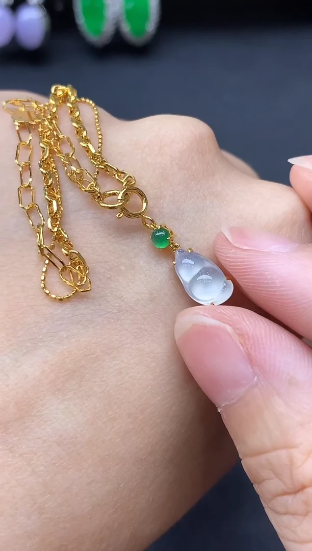 颈饰18K金镶嵌翡翠234-中国好珍宝