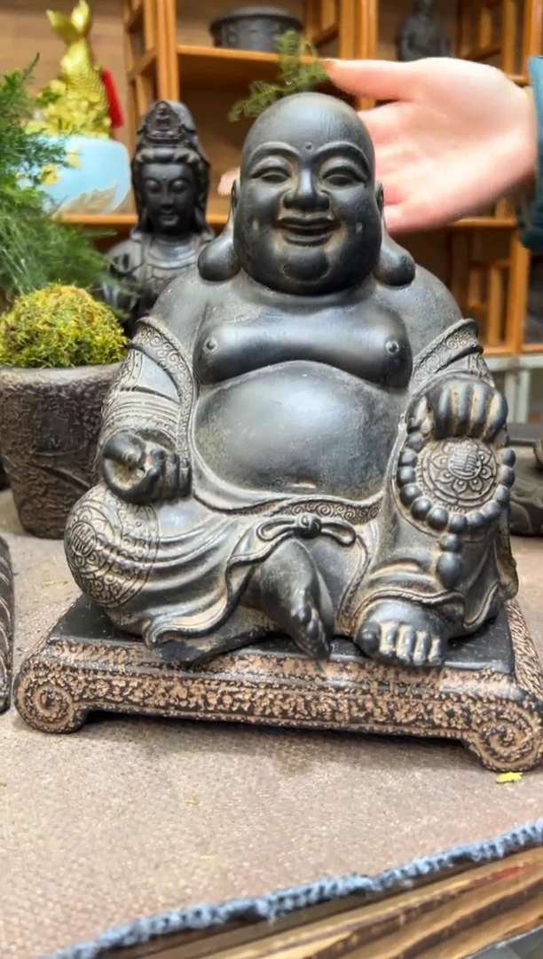 陶土大肚佛+小江枫底座