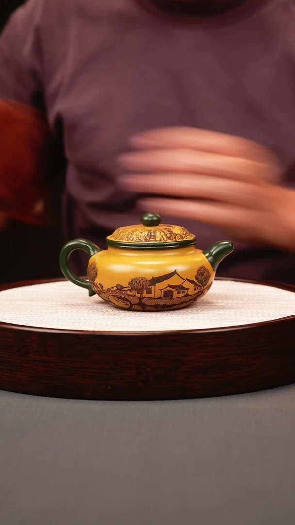 茶壶紫砂绿泥双拼仿古