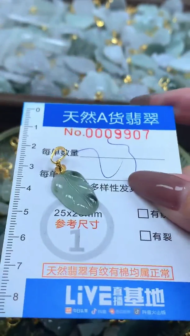 颈饰未镶嵌翡翠净货挂件-9907